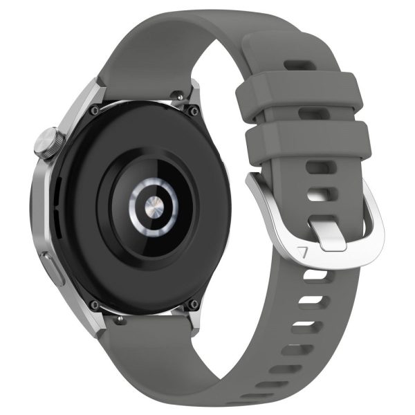 Huawei Watch GT 4 41mm   Garmin Venu 3S 18mm Watch Strap Liquid Silicone Wrist Band with Steel Buckle - Dark Grey Discount