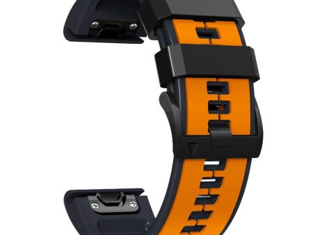 22mm dual color silicone watch strap for Garmin and Coros watch - Orange   Black Online