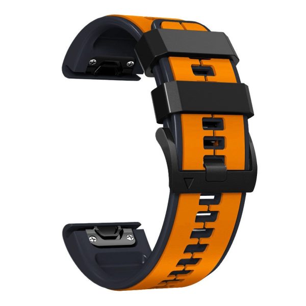 22mm dual color silicone watch strap for Garmin and Coros watch - Orange   Black Online