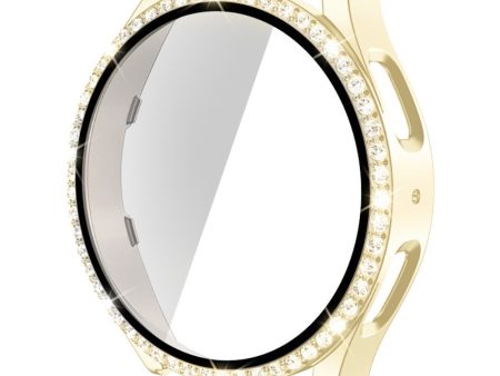 Samsung Galaxy Watch 5 (44mm) rhinestone décor cover with tempered glass - Gold Online Sale