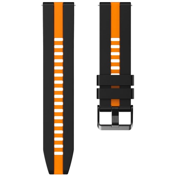 Huawei Watch 4   4 Pro   GT 4 46mm Replacement Strap 22mm Universal Silicone Watch Band - Black+Orange Fashion