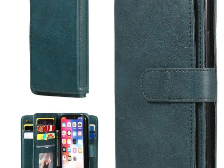 10-slot wallet case for iPhone XS - Blackish Green Sale