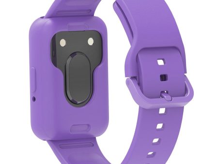 Samsung Galaxy Fit3 Silicone Strap Replacement Wrist band with Watch Case - Purple Online Sale