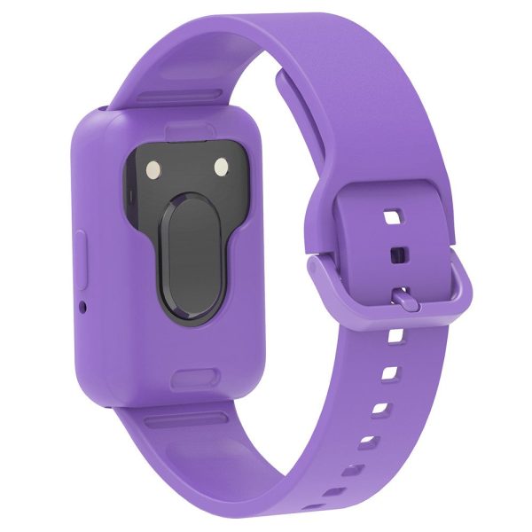 Samsung Galaxy Fit3 Silicone Strap Replacement Wrist band with Watch Case - Purple Online Sale