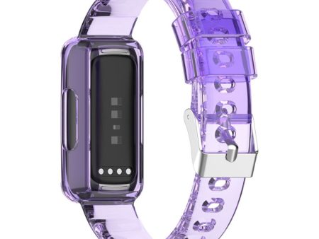 Fitbit Inspire 3 silicone watch strap with cover - Transparent Purple For Cheap