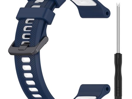 22mm Garmin   Coros   Amazfit dual color silicone strap - Blue   White For Sale