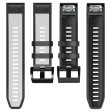 26mm dual color watch strap for Garmin watch - White   Black Fashion