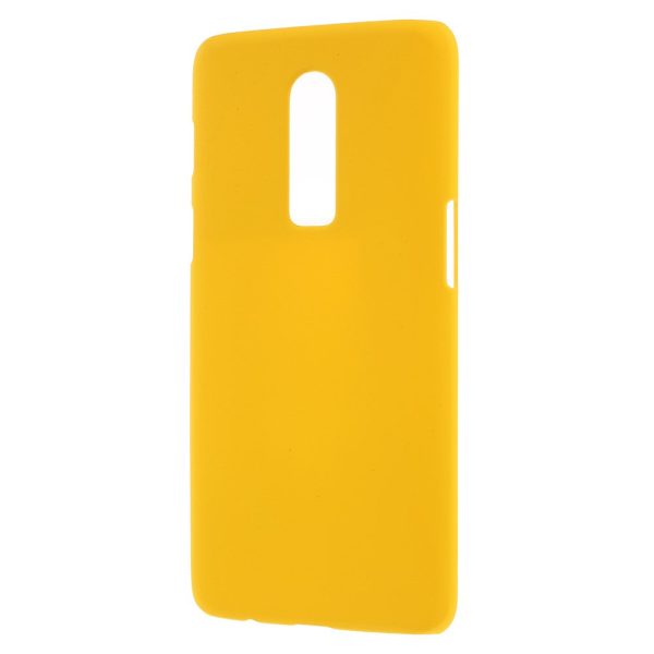 For OnePlus 6 Rubberized Hard Plastic Mobile Shell Case - Yellow Online now