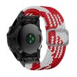 22mm nylon strap for Garmin watch with buckle - Red   White Online Sale