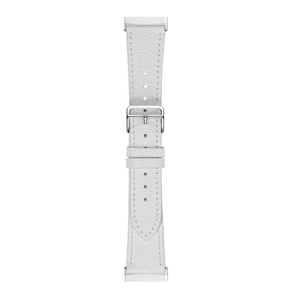 Fitbit Sense 2   Versa 4 stitching style genuine leather watch strap - White Online Sale