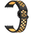 Samsung Galaxy Fit3 Silicone Watch Bands Dual-Color Wrist Straps Replacement Parts - Black+Yellow For Discount