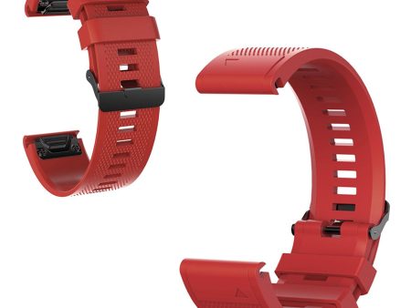 Garmin Fenix 6X   6X Pro   Fenix 5X   Fenix 5X Plus silicone watch band - Red Online