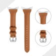 Google Pixel Watch genuine leather watch strap with silvcr connector - Brown Sale