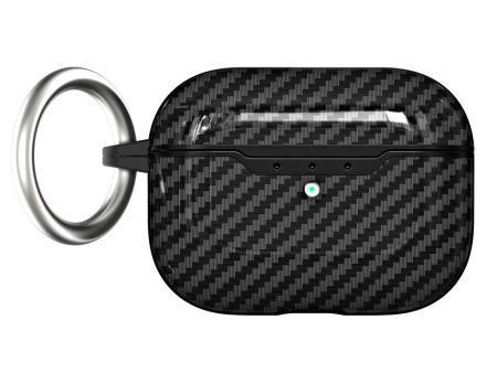 AirPods Pro 2 carbon fiber style case with buckle - Black Cheap