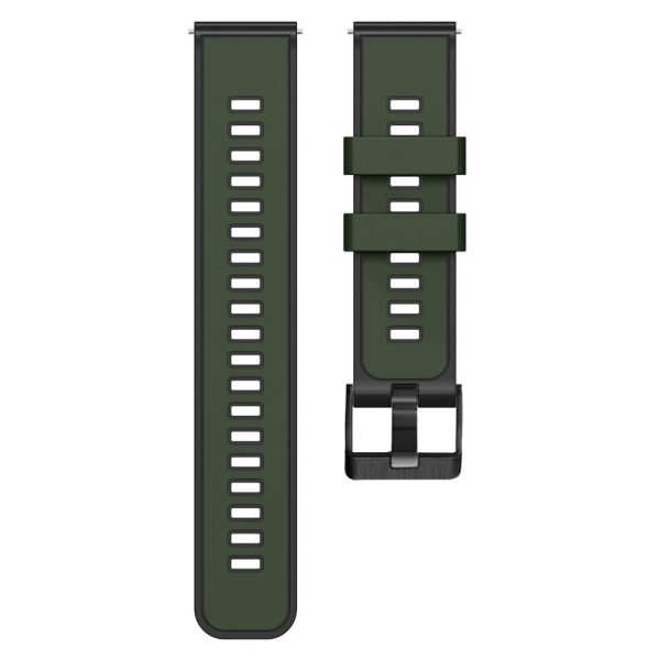 18mm Universal dual color silicone strap - Army Green   Black Online now