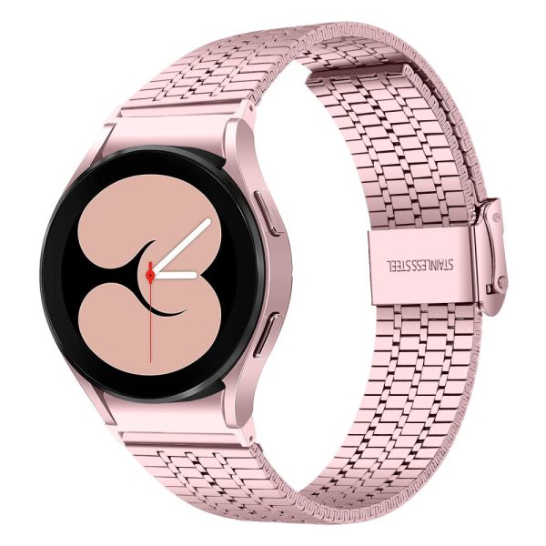 Samsung Galaxy Watch7 44mm 40mm Watch Band 7-Beads Stainless Steel Wrist Strap - Rose Pink Cheap