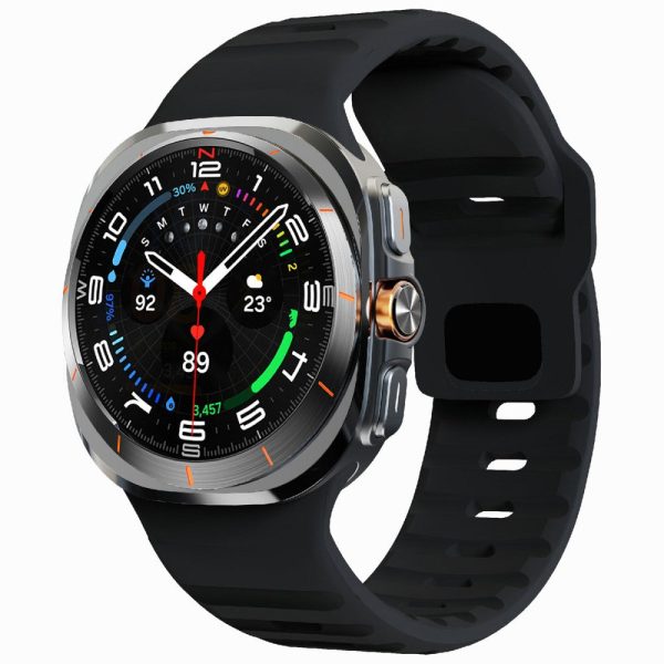 Samsung Galaxy Watch Ultra 47mm Silicone Watch Band Breathable Sport Watch Strap - Black Supply