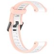 Huawei Watch GT 4 41mm   Garmin Venu 3S Silicone Watch bands Dual-Color 18mm Textured Strap - Light Pink+White on Sale