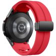 Samsung Galaxy Watch 20mm Watch Band Stylish Silicone Strap with Magnetic Folding Buckle - Red Online