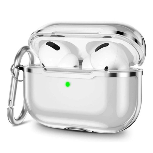 AirPods Pro 2 transparent case with carabiner - Transparent   Silver Online Sale