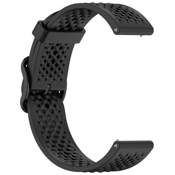 Samsung Galaxy Watch FE 40mm   Watch7 44mm   40mm Silicone 20mm Multiple Holes Breathable Watch Strap - Black For Cheap