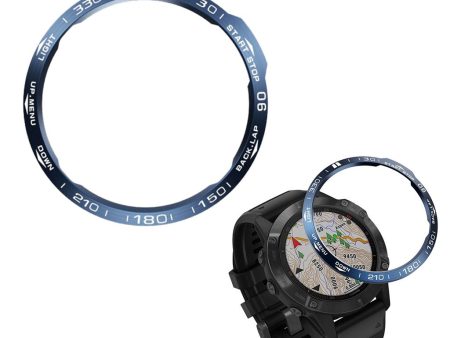 Garmin Fenix 6X stainless steel bezel - Blue   Style A Supply