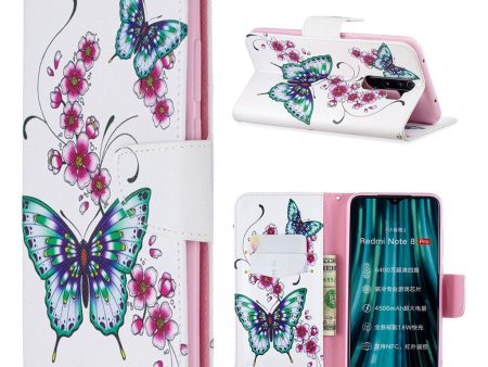 Wonderland Xiaomi Redmi Note 8 Pro flip case - Green Butterflies and Flowers Hot on Sale