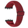 Samsung Galaxy Fit3 SM-R390 Woven Watch Strap Elastic Wrist Band, Black Connector - Red Online