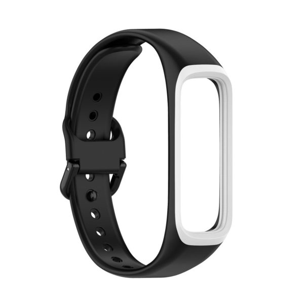 Samsung Galaxy Fit 2 bi-color silicone watch band - Black   White Sale