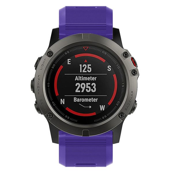 KALEBO LKLB-HWGJ-001 For Garmin Fenix 6X   Fenix 7X   Instinct 2X Smart Watch Band QuickFit 26mm Silicone Strap - Purple Online Sale