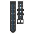 22mm Universal dual color silicone watch strap - Black   Sky Blue Hot on Sale