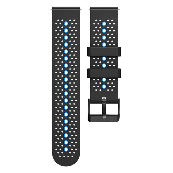 22mm Universal dual color silicone watch strap - Black   Sky Blue Hot on Sale