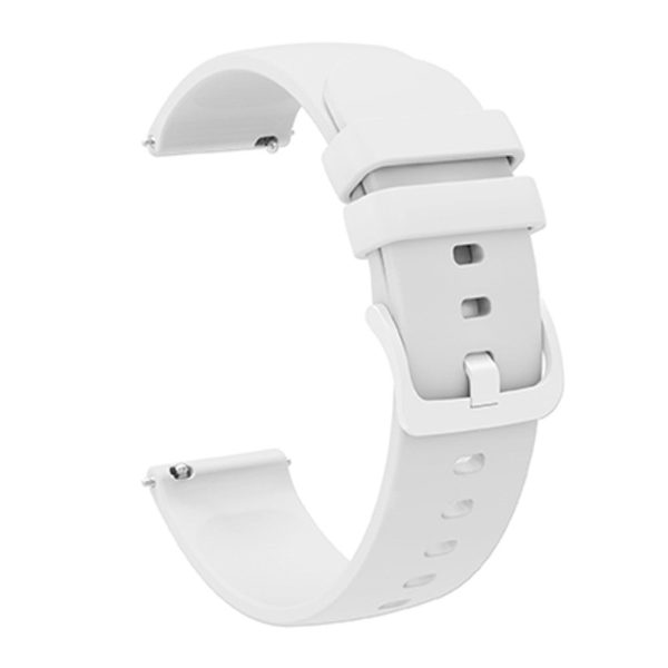 20mm Universal solid color silicone watch strap - White Fashion