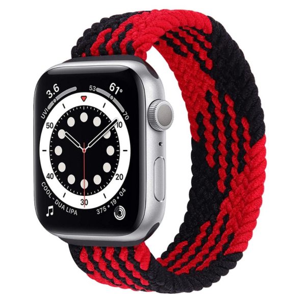 Apple Watch (41mm) elastic watch strap - Black   Red Splicing   Size: M Online Sale