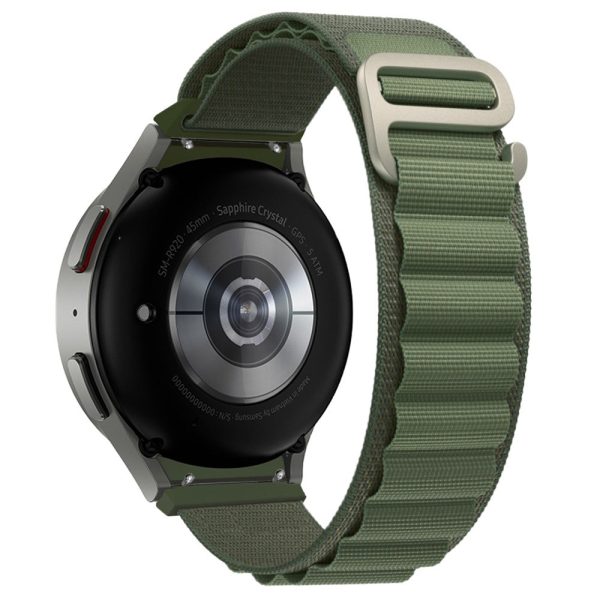 KALEBOL KLB-GSNL-001 Samsung Galaxy Watch6   Watch6 Classic   Watch 5 Nylon Watch Strap Adjustable Band - Army Green Hot on Sale