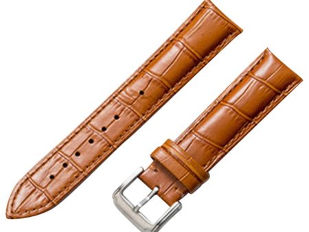 16mm Universal genuine leather watch strap - Light Brown Online