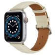 Apple Watch Series 8 (41mm) square imprinted genuine leather watch strap - Beige Discount