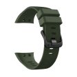 Garmin Forerunner 45S durable black buckle silicone watch band - Army Green Online now