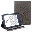 Amazon Kindle Paperwhite 6 (2022) Leather Tablet Case with Tree Deer Imprinted Stand Cover - Grey Supply