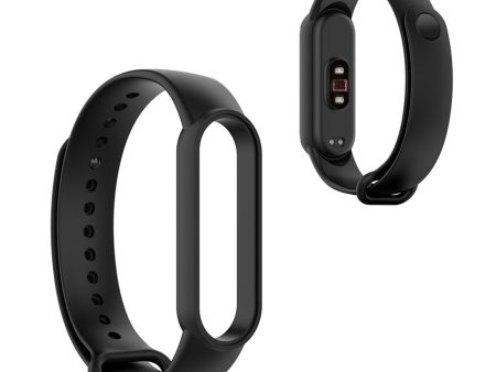 Xiaomi Mi Smart Band 6   5 glossy silicone watch band - Black For Sale