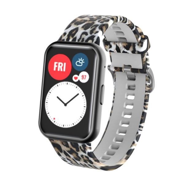 Huawei Watch Fit patterned silicone watch band - Leopard Pattern Online now