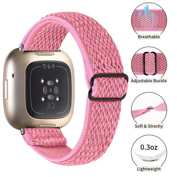 Fitbit Sense   Versa 3 elastic watch strap with adjustable buckle - Pink Online