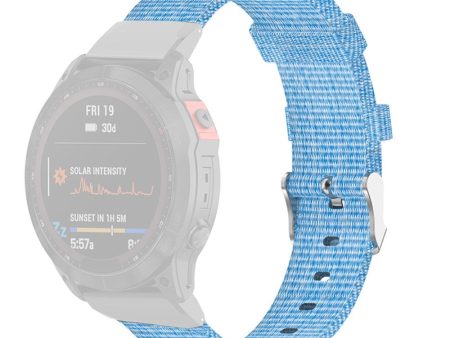 20mm canvas watch strap for Garmin watch with tool - Sky Blue Online now