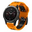 Garmin Fenix 7 dual color silicone watch strap - Orange   Black Supply