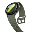 KALEBOL Samsung Galaxy Watch7 44mm 40mm   Watch FE 40mm Silicone Watch Band Wave Shape Wrist Strap - Army Green Sale