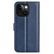 Wallet-style leather case for iPhone 15 Plus - Blue Online