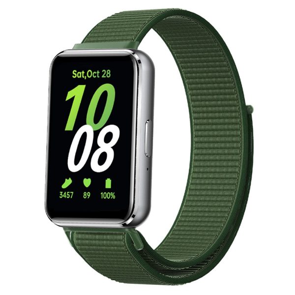 Samsung Galaxy Fit3 Replacement Strap Braided Nylon Smart Watch Band - Army Green Fashion