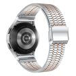 Samsung Galaxy Watch7 44mm 40mm Watch Band 7-Beads Stainless Steel Wrist Strap - Silver+Rose Gold Online Hot Sale