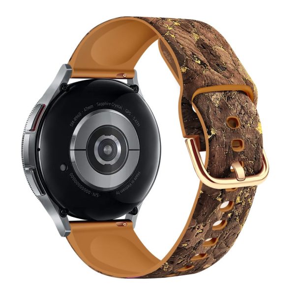 20mm Watch Band Samsung Galaxy Watch6 Classic 43mm 47mm   Watch6 40mm 44mm Genuine Tree LeatherandTPE Strap - Style A on Sale