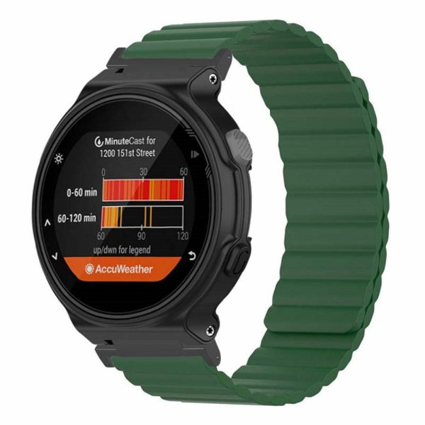 Garmin Forerunner 220   230   235   735XT   620   63 Flexible Strap Magnetic Smartwatch Bands - Army Green For Cheap